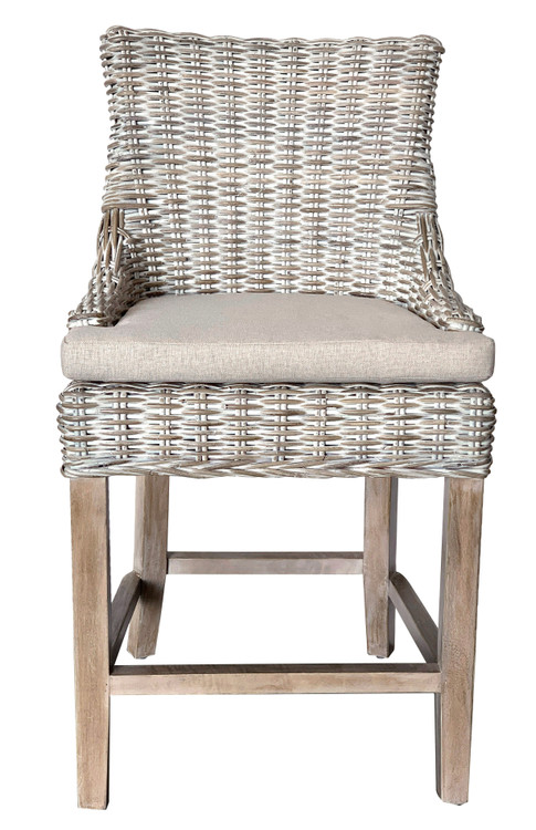 Alfresco Counter Stool Kuba Weave Savannah Wash Close Up Image