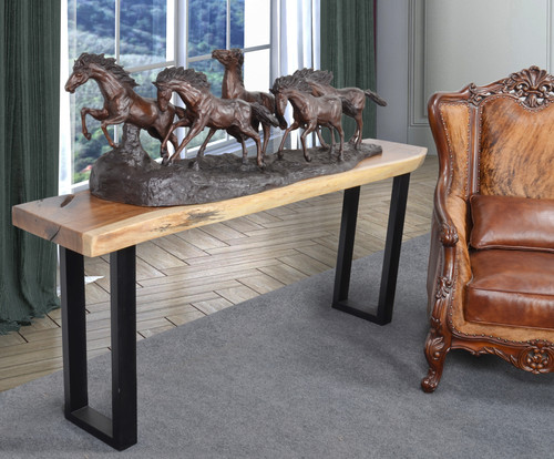 Natural Suar Live Edge Console 78 Inches Long