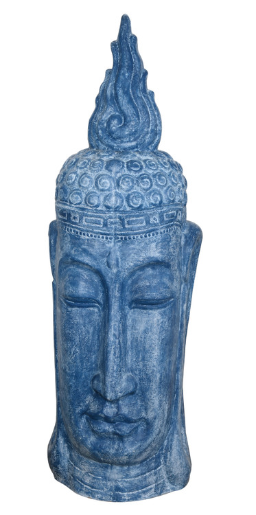 Long Buddha Head Blue Wash Finish Close Up Image