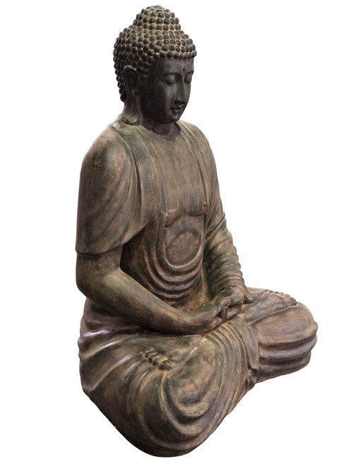 Sitting Buddha Black Earthy Room Scene