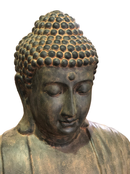 Sitting Buddha Black Earthy Close Up Image