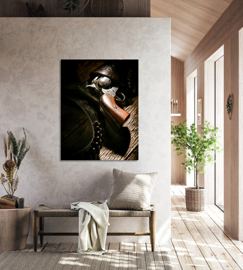 Vintage cowboy leather holster Gallery Wrap Room Scene