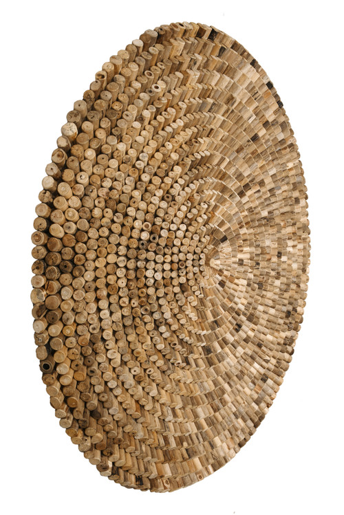 Wood Wall Art Round 60 Inch Diameter Close Up Image