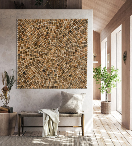 Wood Wall Art Large Square 60 Inch Room Scene