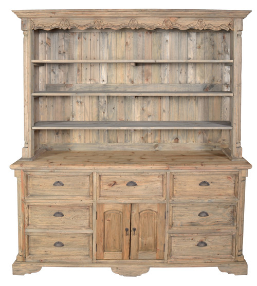 Farmhouse Cote de Azur Hutch in Natural Finish Room Scene