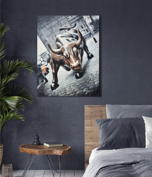 Charging Bull Close Up Image