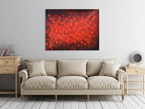 Abstract Red Pattern Room Scene