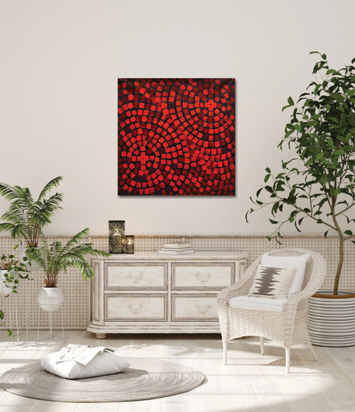 Abstract Red Mosaic Close Up Image