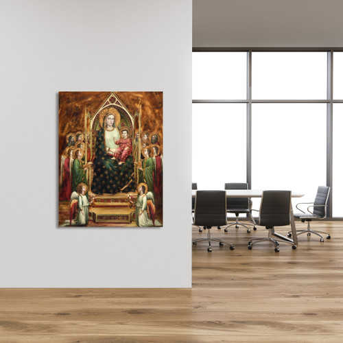 Virgin Mary Holding Baby Room Scene