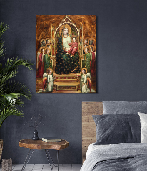 Virgin Mary Holding Baby Close Up Image