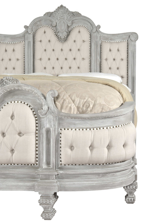 Mystique Gray Mahogany Maison Royale Bed King Close Up Image