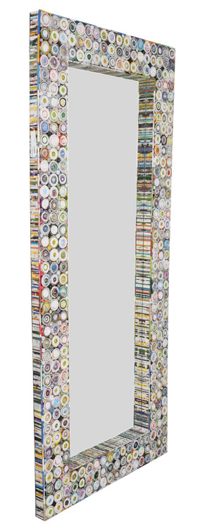 Quilled Large Leaner Coil Art Mirror 36x79 Close Up Image