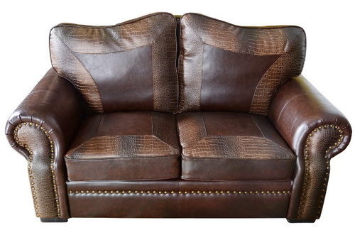 Botswana Croc and Micro Leather Loveseat