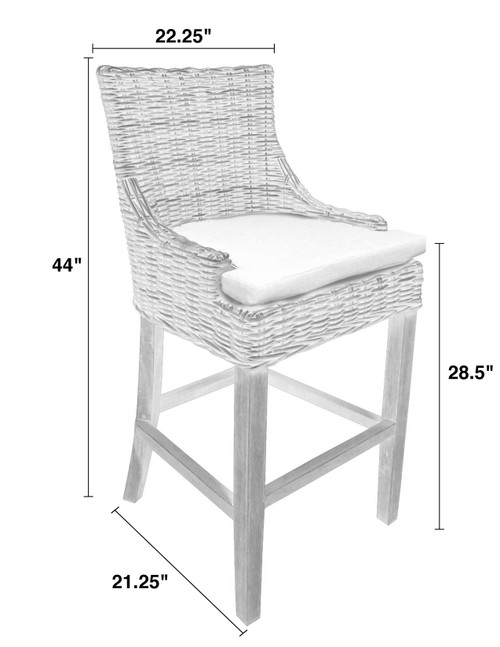 Alfresco Bar Stool Kuba Weave Savannah Wash Room Scene
