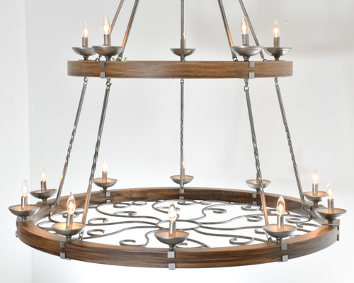 Two Tier Ridge Line 56" Chandelier Close Up Image
