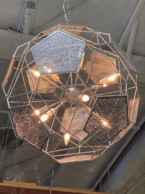 Large Silver Hemisphere 12 Light