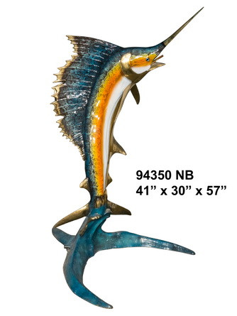 One Sword Fish L Special Patina Fountain