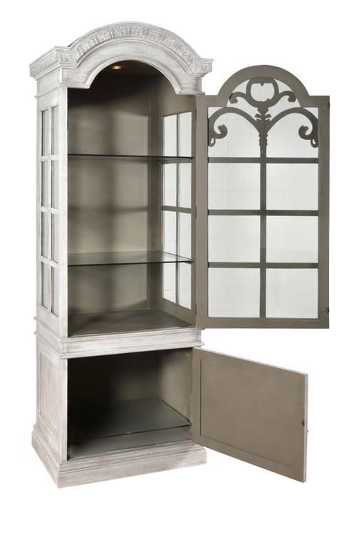 Mystique Gray Georgian Curio Cabinet Close Up Image