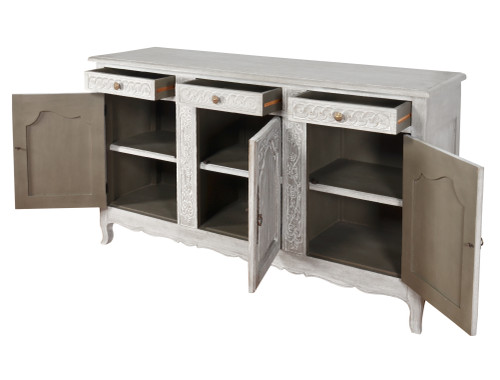 Mystique Gray French Country Buffet Close Up Image