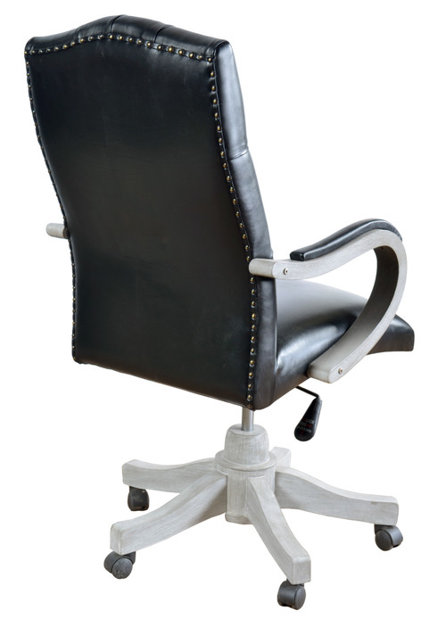 Mystique Gray Office Leather Chair Close Up Image
