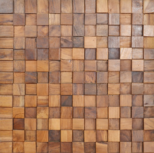 Reclaimed Teak Square Mosaic Wall Panel