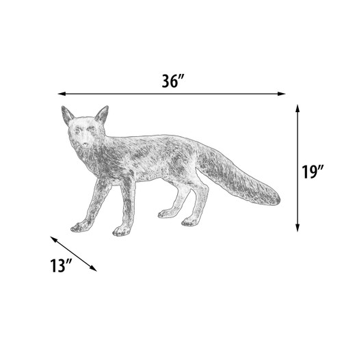 Bronze Standing Fox Special Patina 36 Inches Long Close Up Image