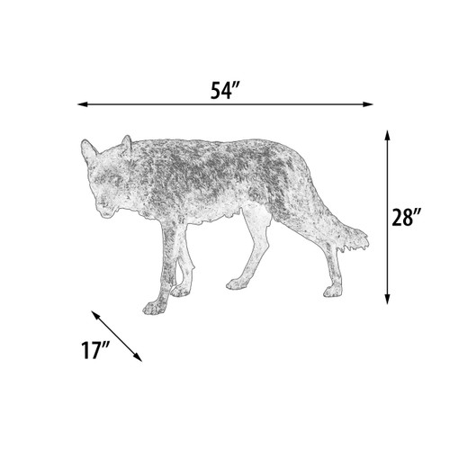 Bronze Wolf Standing 54 Inches Long Room Scene