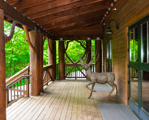 Bronze Buck Standing 62 Inches Long Room Scene