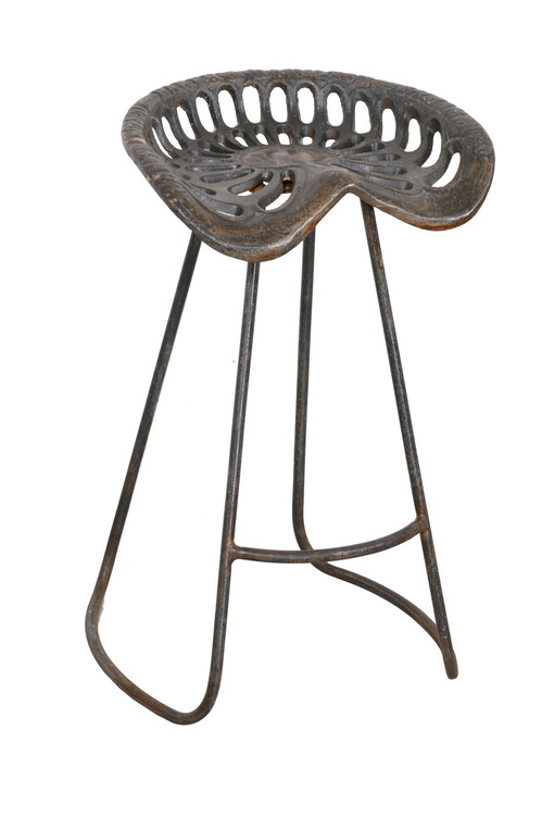 Cast Iron Tractor Seat Counter Height Industrial Stool