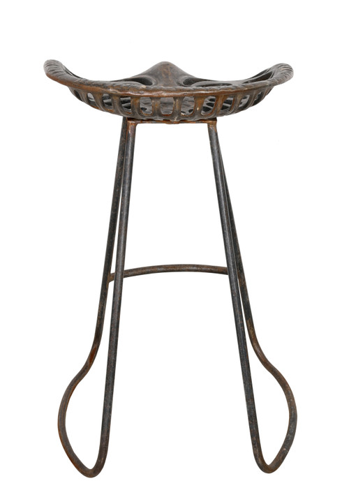 Cast Iron Tractor Seat Counter Height Industrial Stool Room Scene