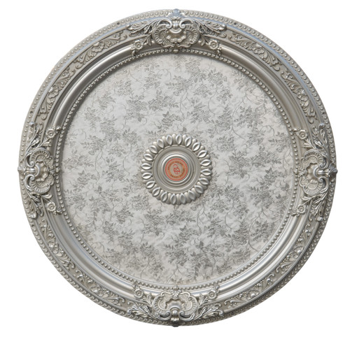 Champagne Round Chandelier Ceiling Medallion 36in Room Scene