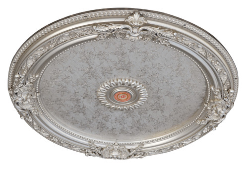 Champagne Round Chandelier Ceiling Medallion 36in Close Up Image