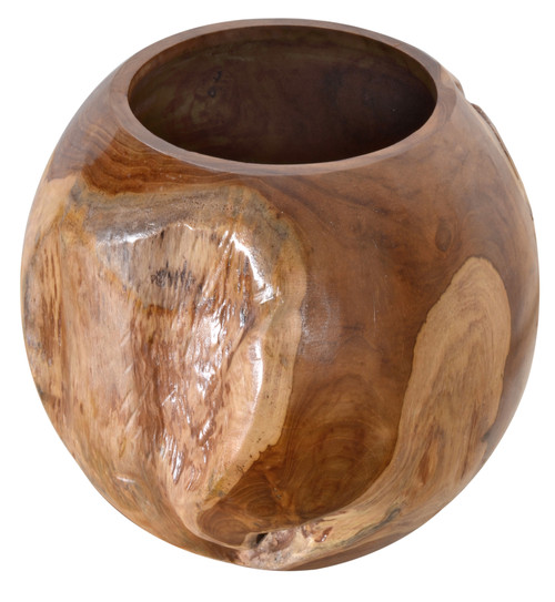 Mountain Studios Teak Organic Vase 11 Inch Diameter Close Up Image