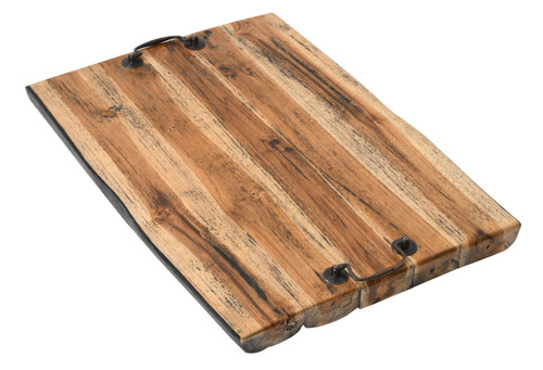 Mountain Studios Wide Cutting Board Charcuterie Tray 20 Inches Natural Teak