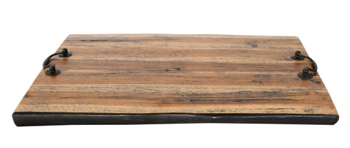 Mountain Studios Wide Cutting Board Charcuterie Tray 20 Inches Natural Teak Room Scene