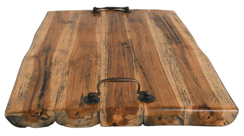 Mountain Studios Wide Cutting Board Charcuterie Tray 20 Inches Natural Teak Close Up Image