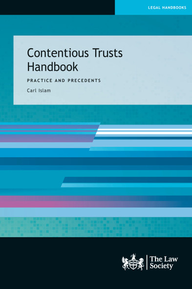 Contentious Trusts Handbook paperback + CD cover – published by The Law Society