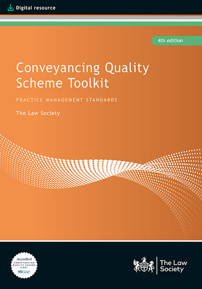 Conveyancing Quality Scheme Toolkit 4th Edition paperback cover – published by The Law Society