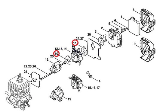  Proline® Carburetor Intake Gasket Set For Stihl BG45 BG55 BG65 BG85 Blower 