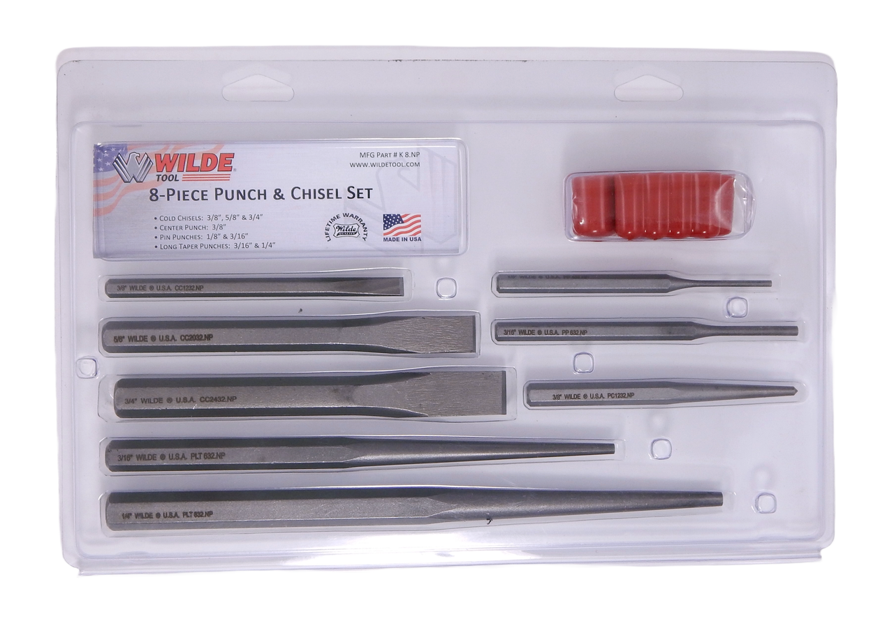 Pin Driver Chisel Wilde Tool 8pc Punch & Chisel Set MADE IN USA Taper Pin Drift