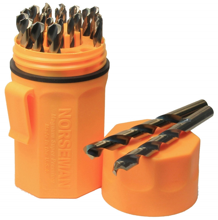 Norseman 29 pc HI-Molybdenum M7 Drill Bit Set Orange Case 1/16-1/2 USA