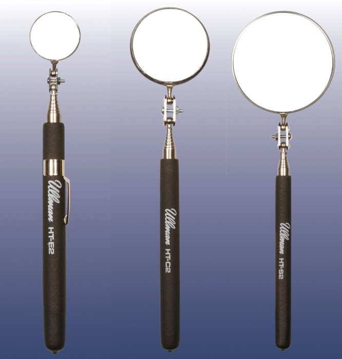 Ullman 3pc Telescoping Inspection Mirror Set Red Grip 1-2-3 in