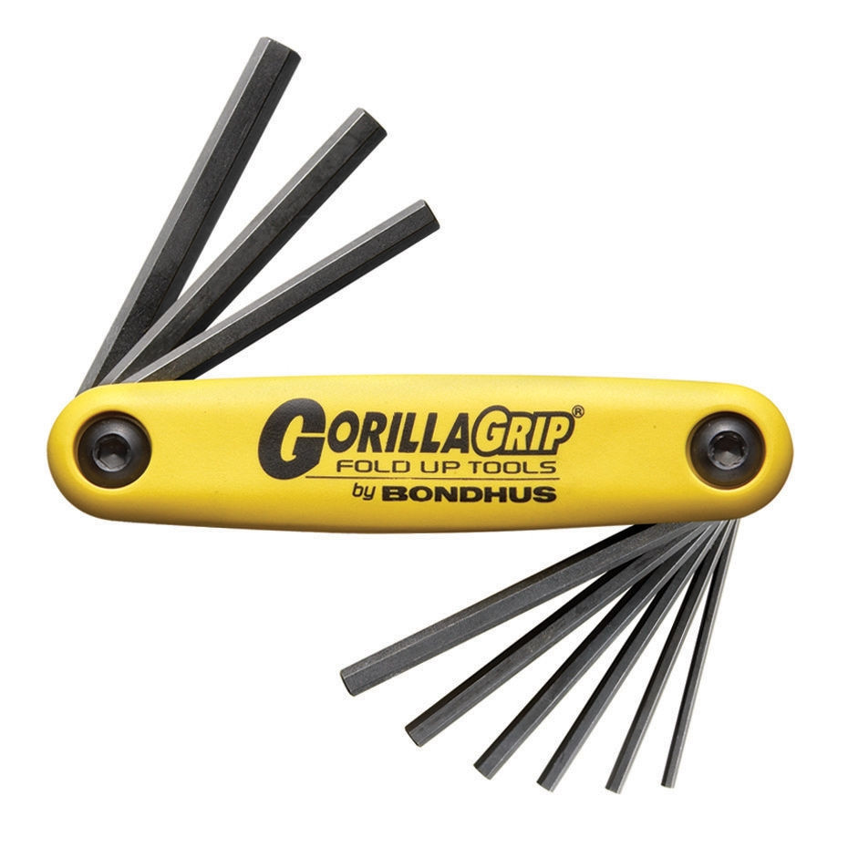 Bondhus Gorilla Grip 3pc Hex Torx Star Fold Up Wrench Set Metric