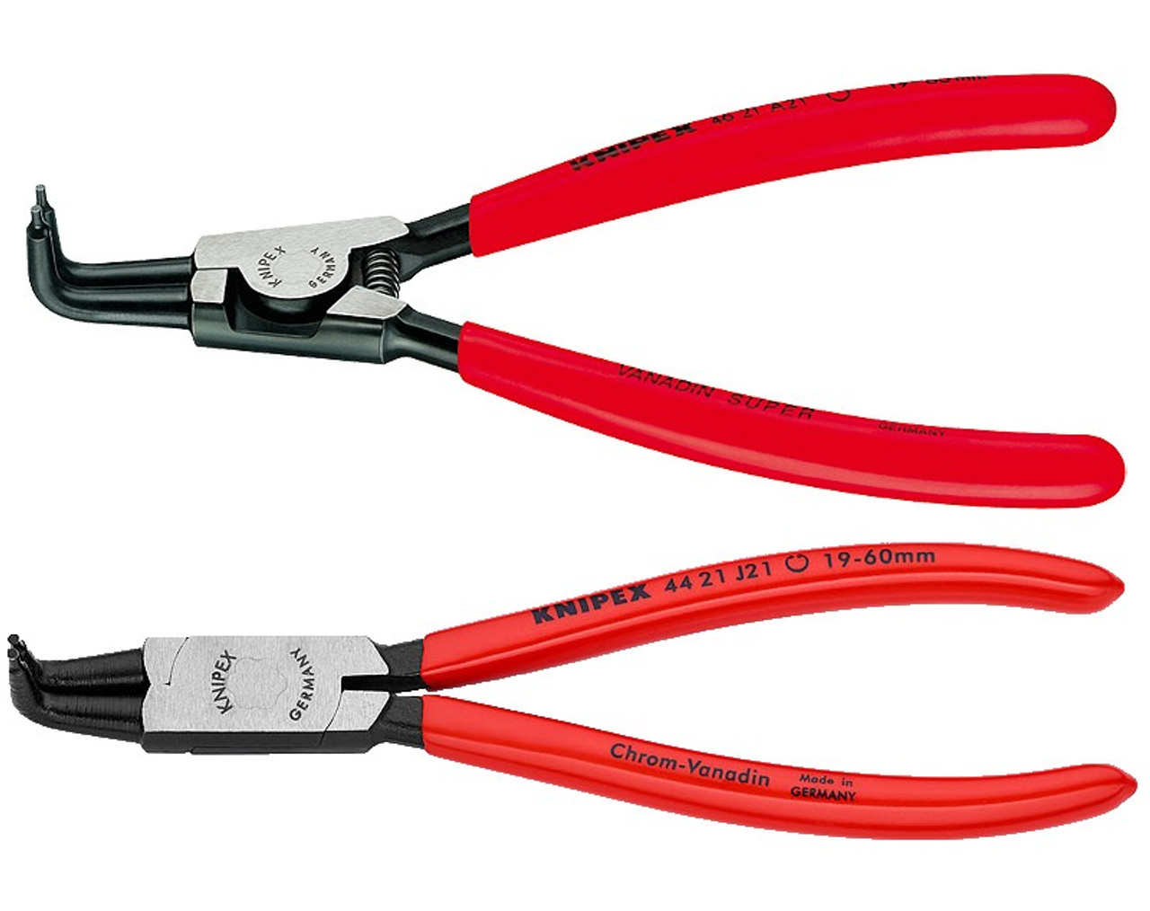 Knipex Right Angle Snap Ring Plier Set Internal External Circlip 1.8mm Tip  90 - Bowers Tool Co.
