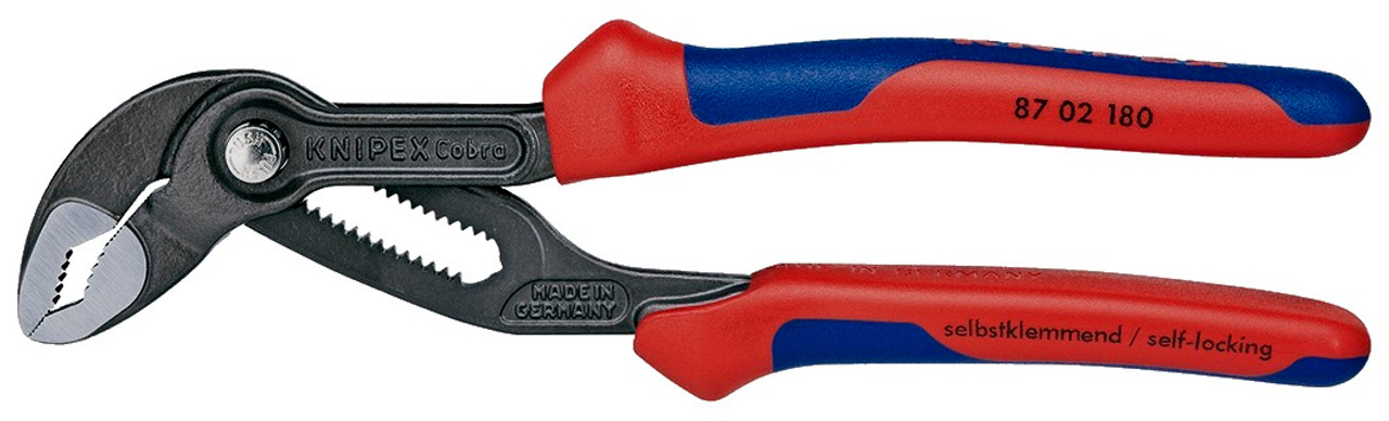 Knipex 7" Cobra & Adjustable Pliers Wrench Set Comfort Grip Handle Black Finish