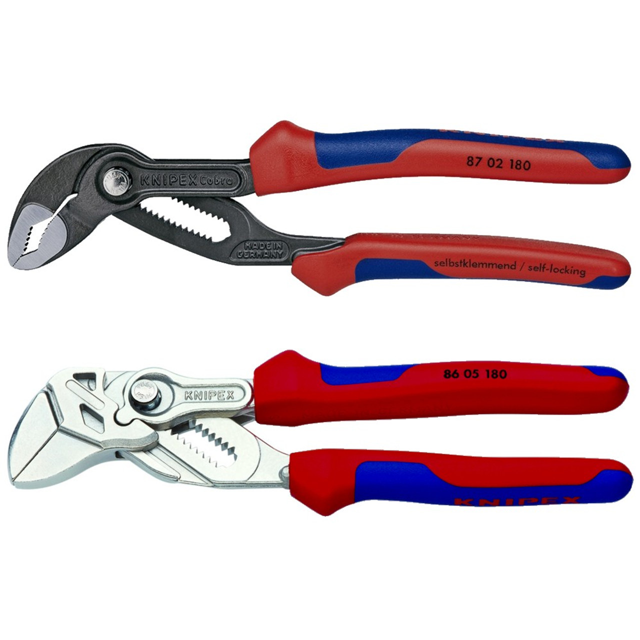 Knipex 7-1/4 Cobra & Adjustable Pliers Wrench Set w Comfort Grip Handles -  Bowers Tool Co.