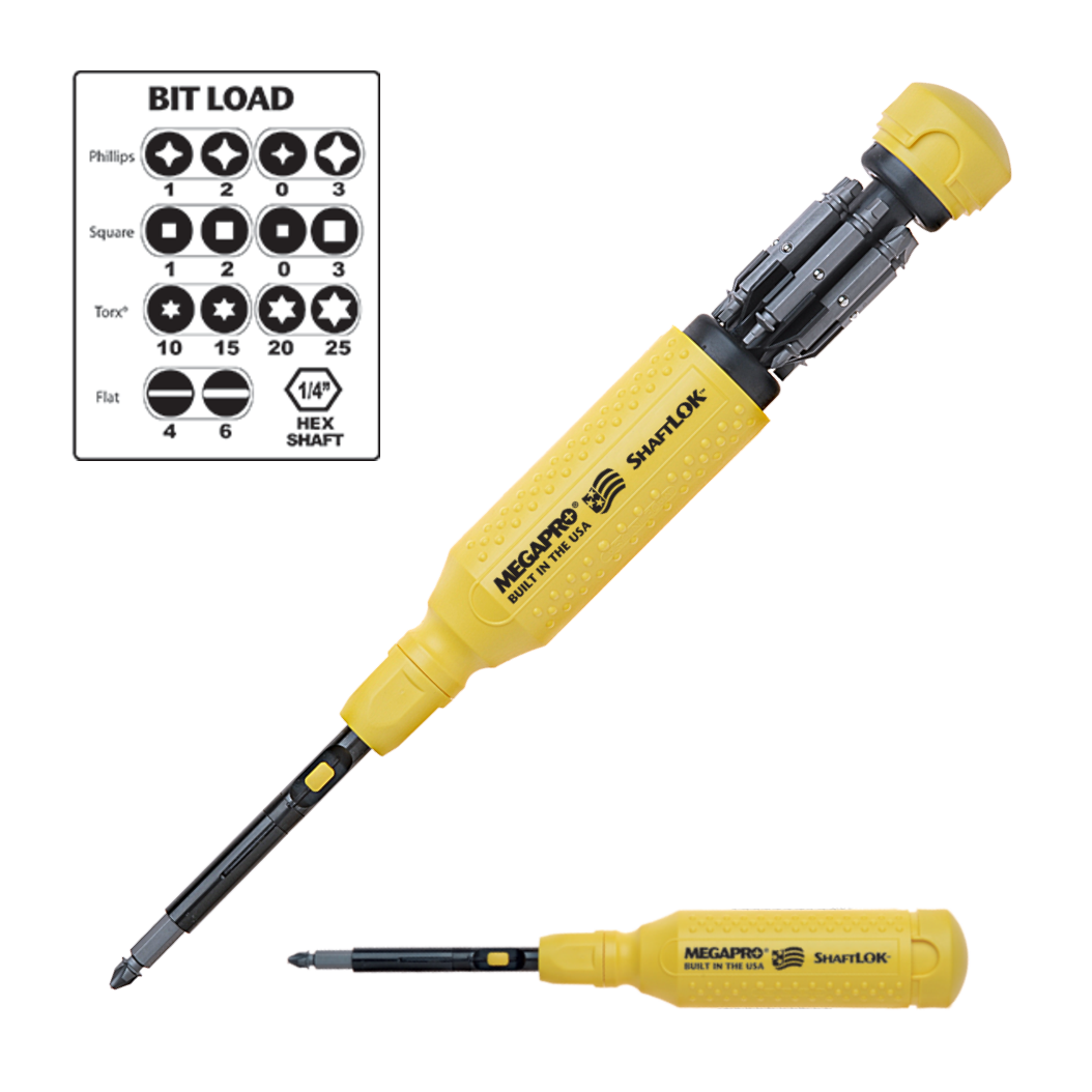 Megapro ShaftLok 15 in 1 Screwdriver with Extension & Pouch Shaft