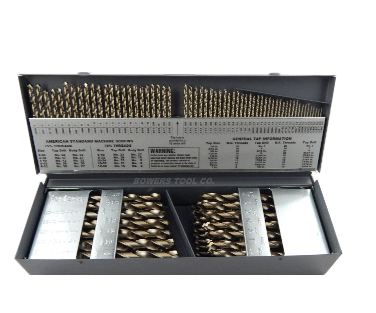 Cle Line 115pc COBALT M42 Drill Bit Set Number Letter Jobber 1/16