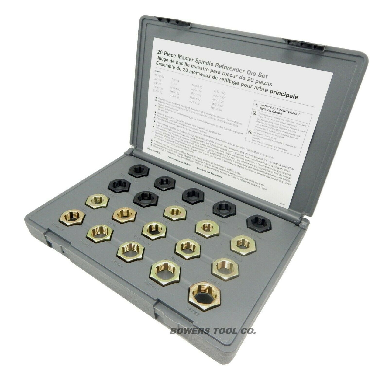 Lang Master Spindle Rethreading Thread Restore Die Set 20pc SAE MM