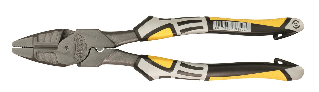 Felo 9 Lineman's Pliers w Fish Tape Cable Puller Crimper Comfort Grip &  Tether - Bowers Tool Co.